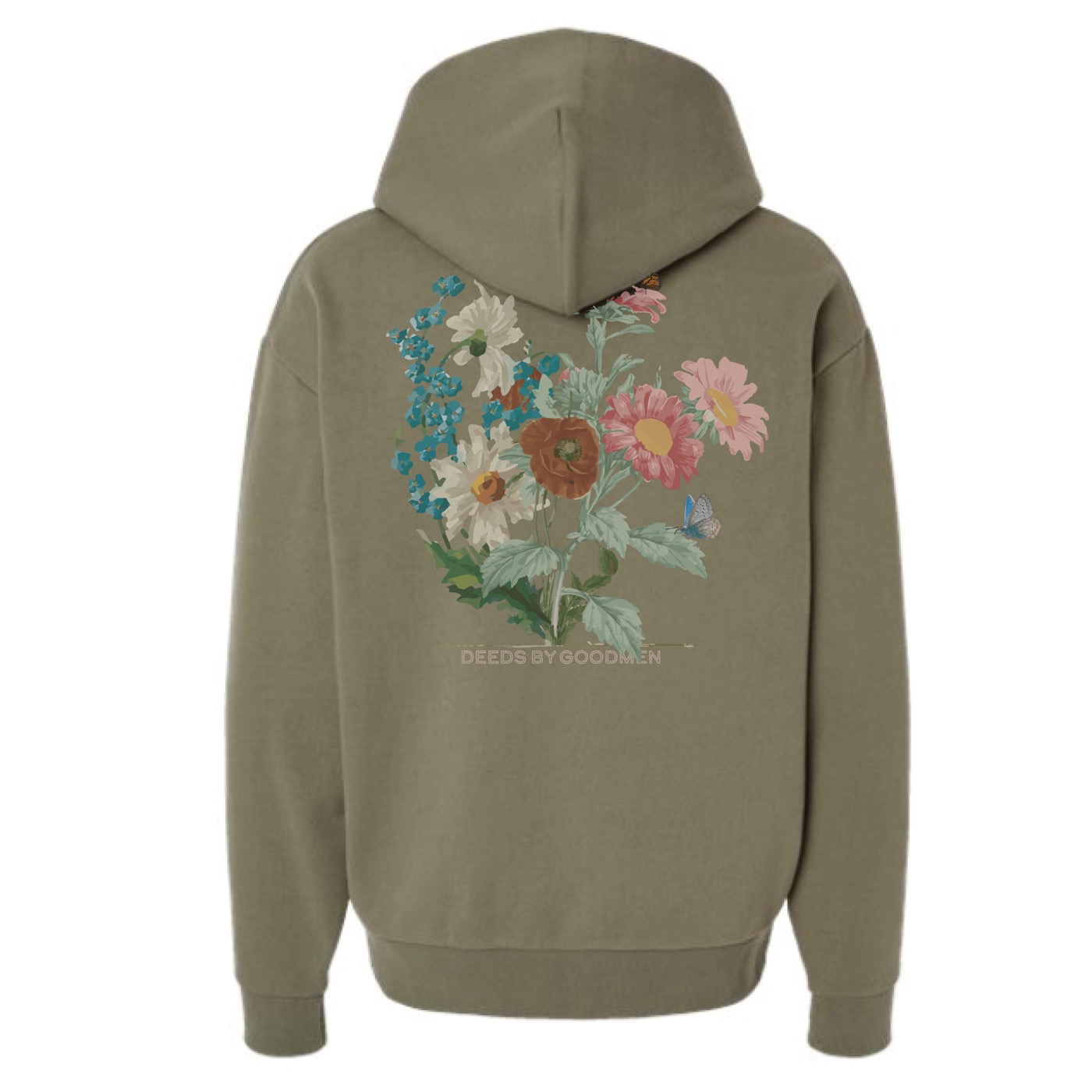 bouquet  - olive hoodie
