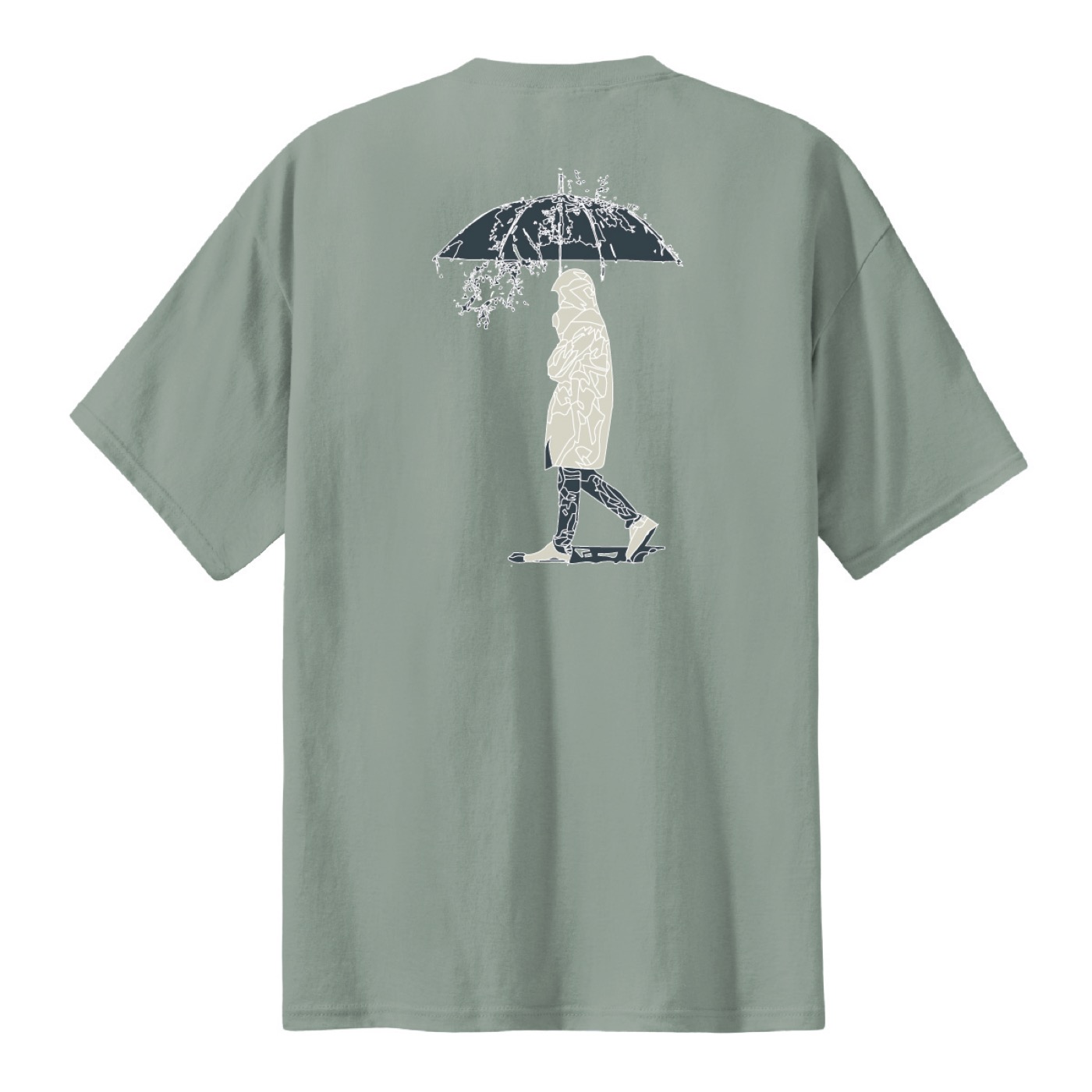 green umbrella tee