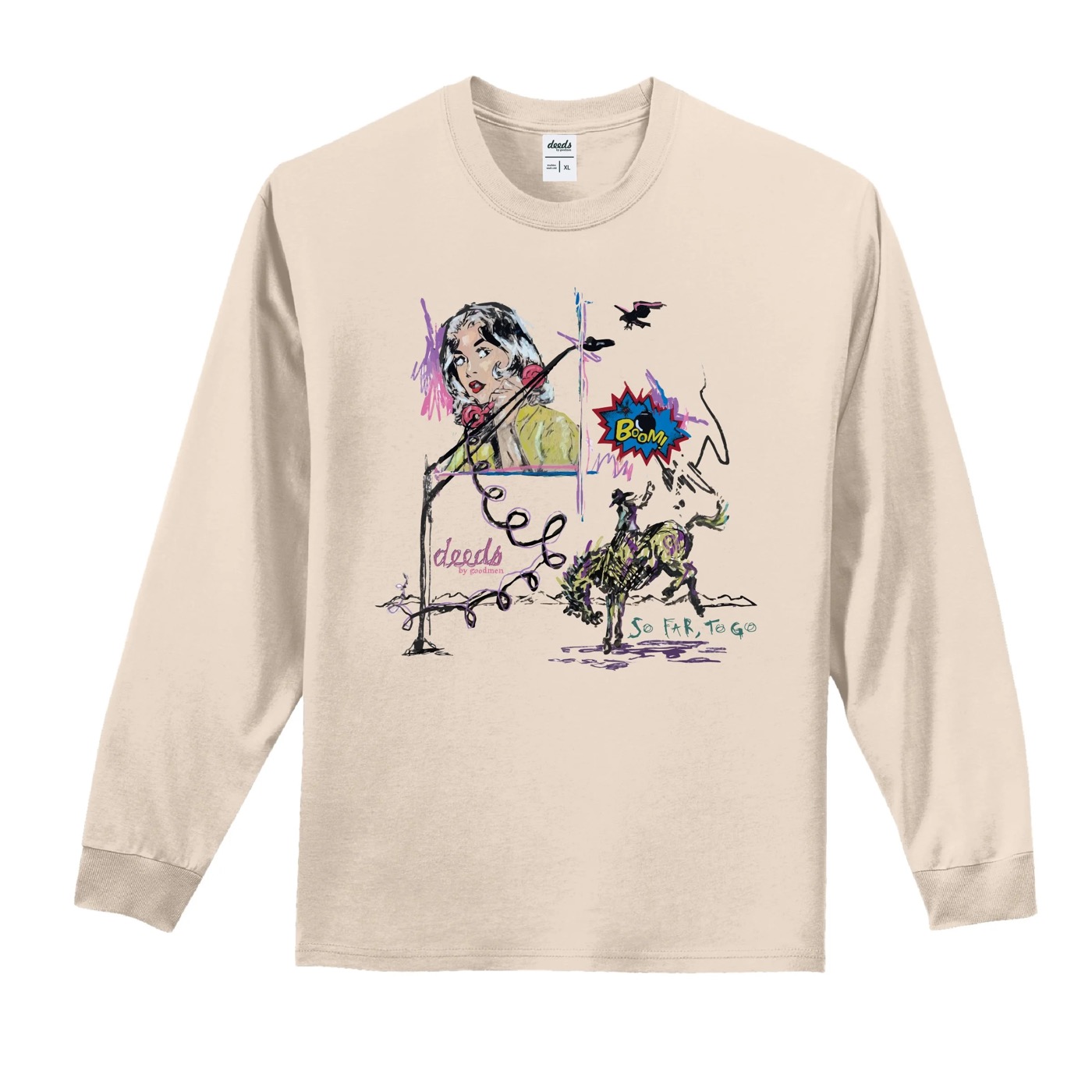 pop art natural long sleeve tee