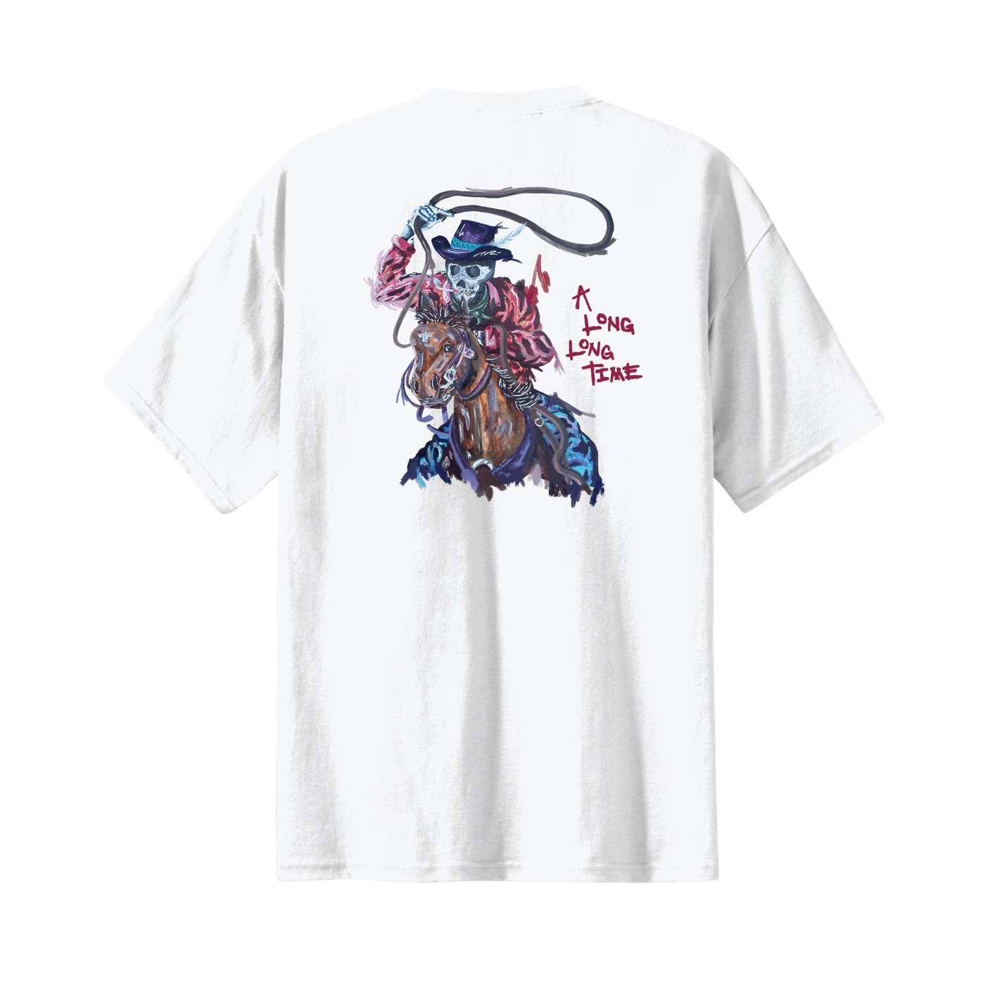 white long long time tee
